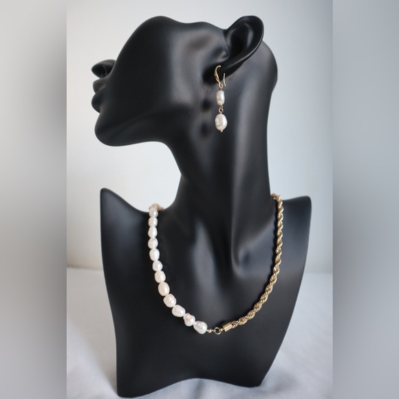 🔥BNWT Genuine 18k Gold over vintage Brass | Genuine Natural Baroque Pearls - Picture 6 of 10